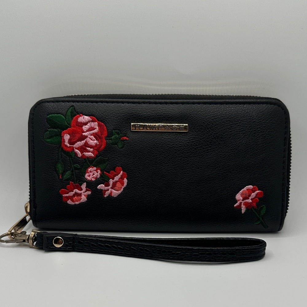 Rampage wallet with stitching roses